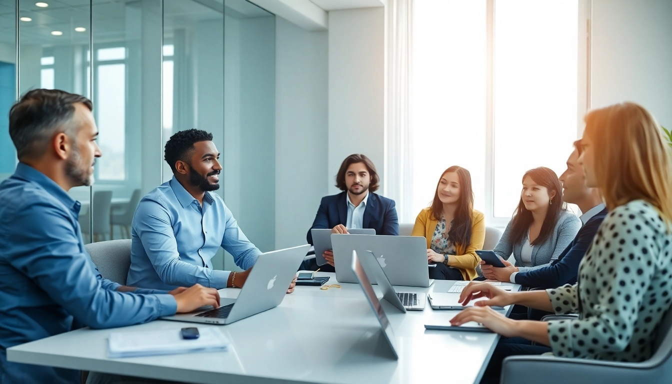 Headhunter IT führt ein Gespräch mit IT-Kandidaten in einem modernen Büro.