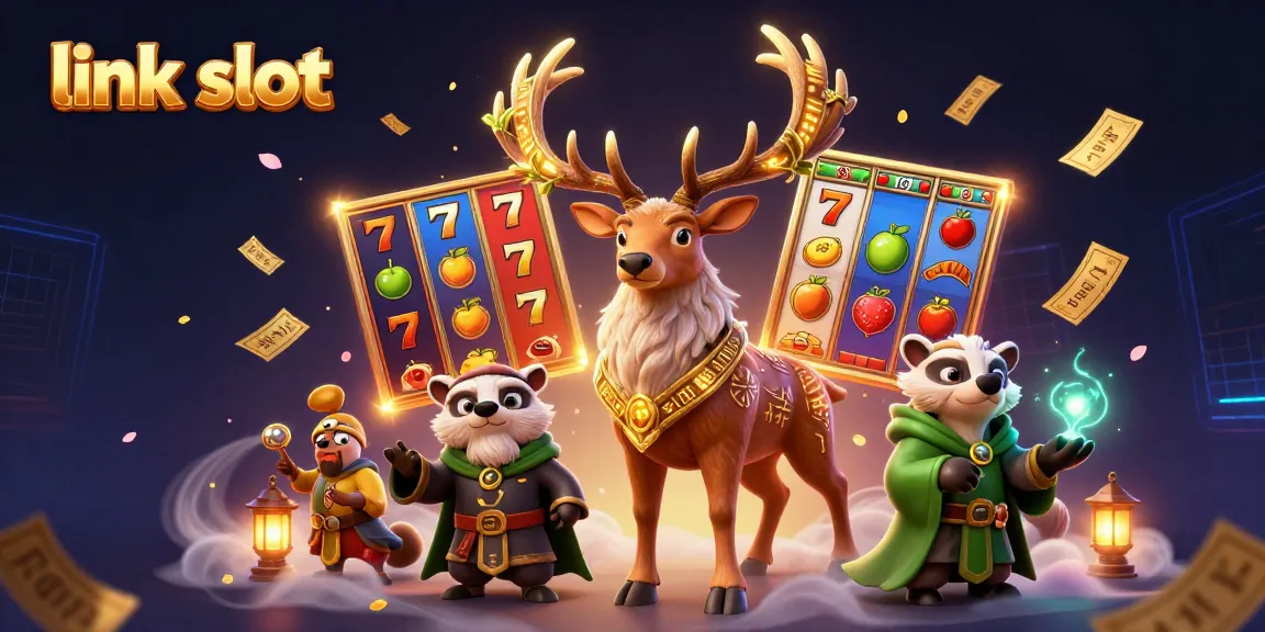 Experience thrilling gameplay with engaging link slot scene featuring a druid and badger amid dynamic casino elements.