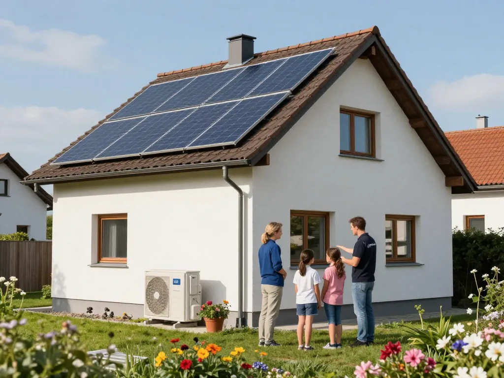 Installation von Solarpanelen in Wohngebieten in Bayern mit Fokus auf Photovoltaik Bayern Lösungen für nachhaltige Energie.