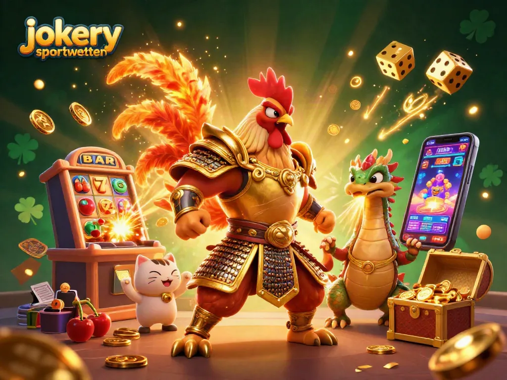 Engage in exhilarating jokery sportwetten with vibrant 3D characters and dynamic casino elements bursting with excitement.