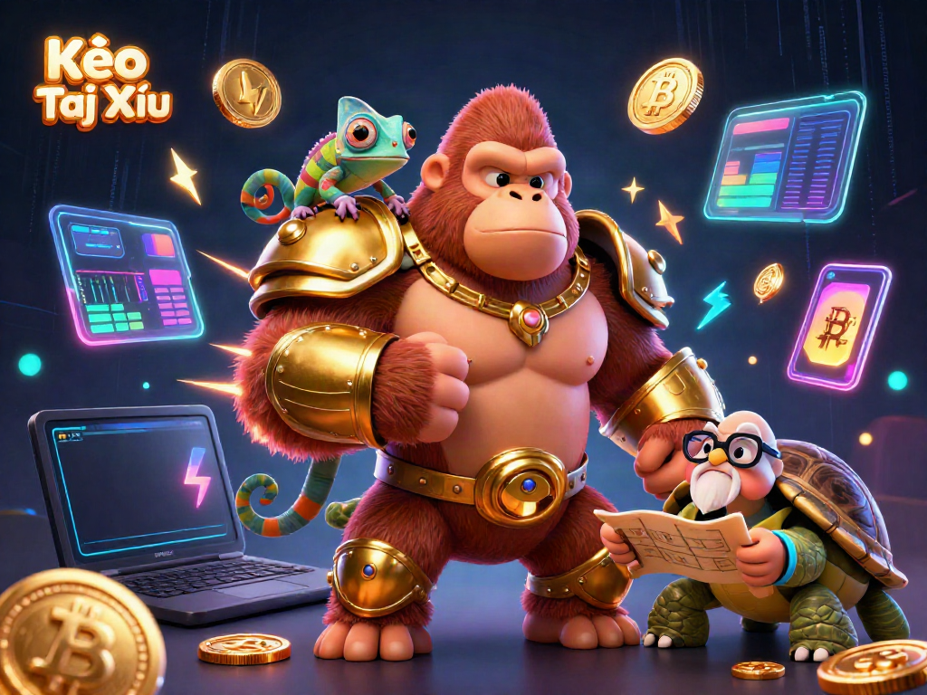 Engage in Kèo Tài Xỉu betting with dynamic cartoon characters and vibrant gaming elements.