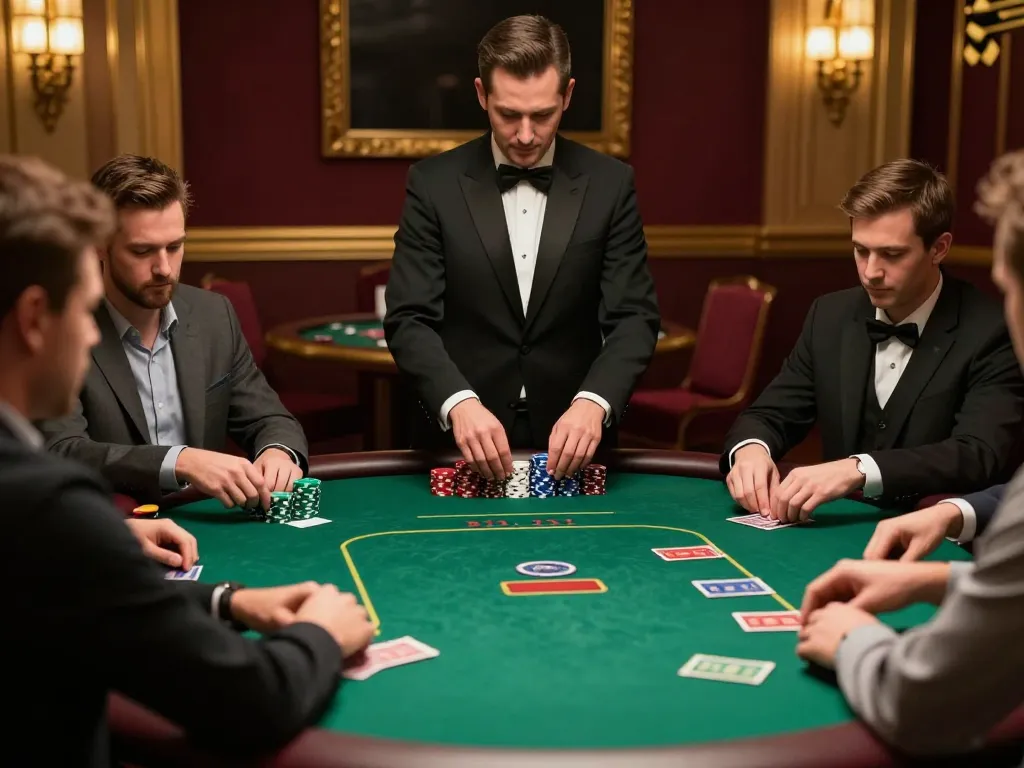 Engaging poker game at f168 casino with players in action and cards being dealt