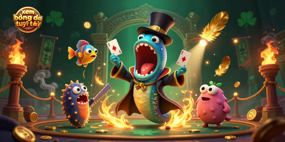 Experience xem bóng đá trực tiếp in a vibrant, dynamic 3D digital casino scene with engaging characters.