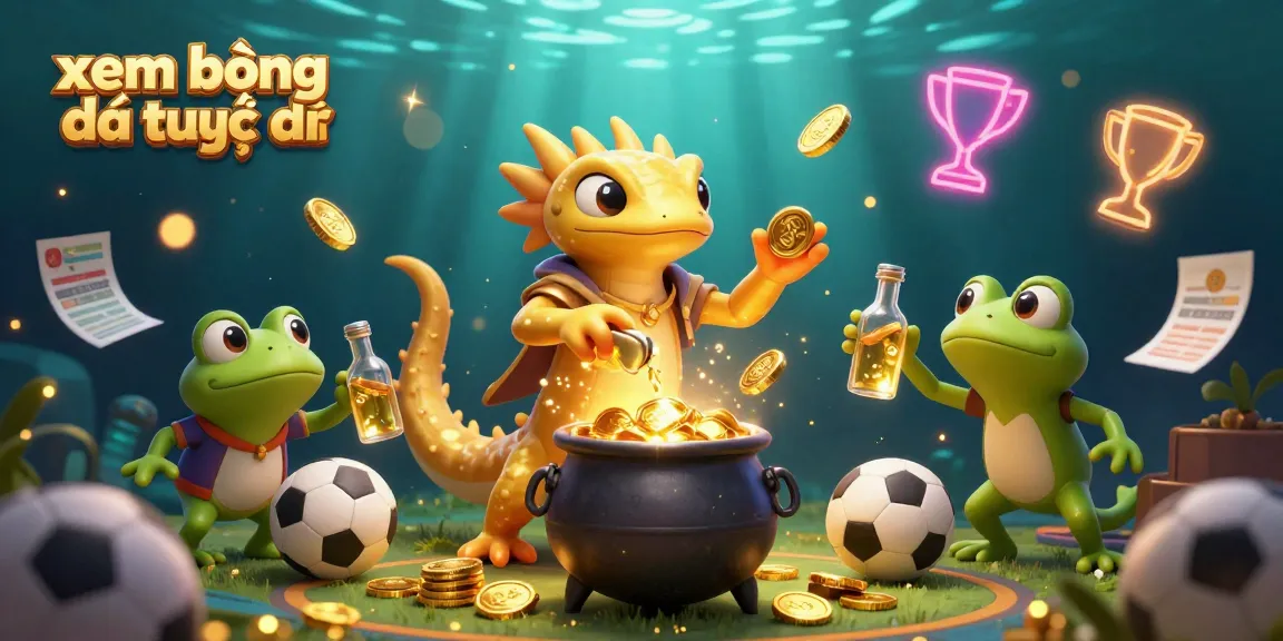 Experience xem bóng đá trực tiếp with thrilling soccer betting elements in a rich, vibrant 3D scene.